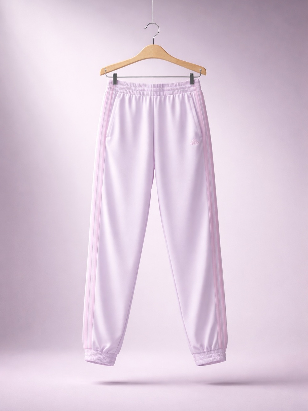 NWT adidas Pastel pale Lavender Track Pants with Side Stripes